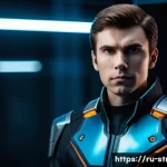 Home 21 슈퍼트론 주요 에피소드별 리뷰 - A detailed portrait of Alexei, the team leader from the series "Supertron." He is depicted as a youn...